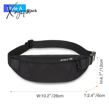 Xajzpa - Fanny Pack Black Waterproof Money Belt Bag Men Purse Teenager’s Travel Wallet Male Waist